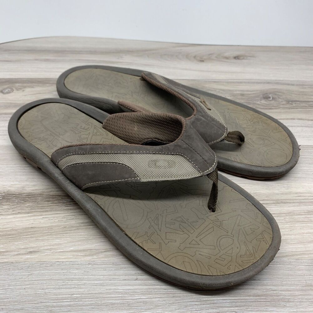Oakley Supercoil 2.0 Sandal Size 14 Brown Thong Flip Flop Slides Slip On Shoes
